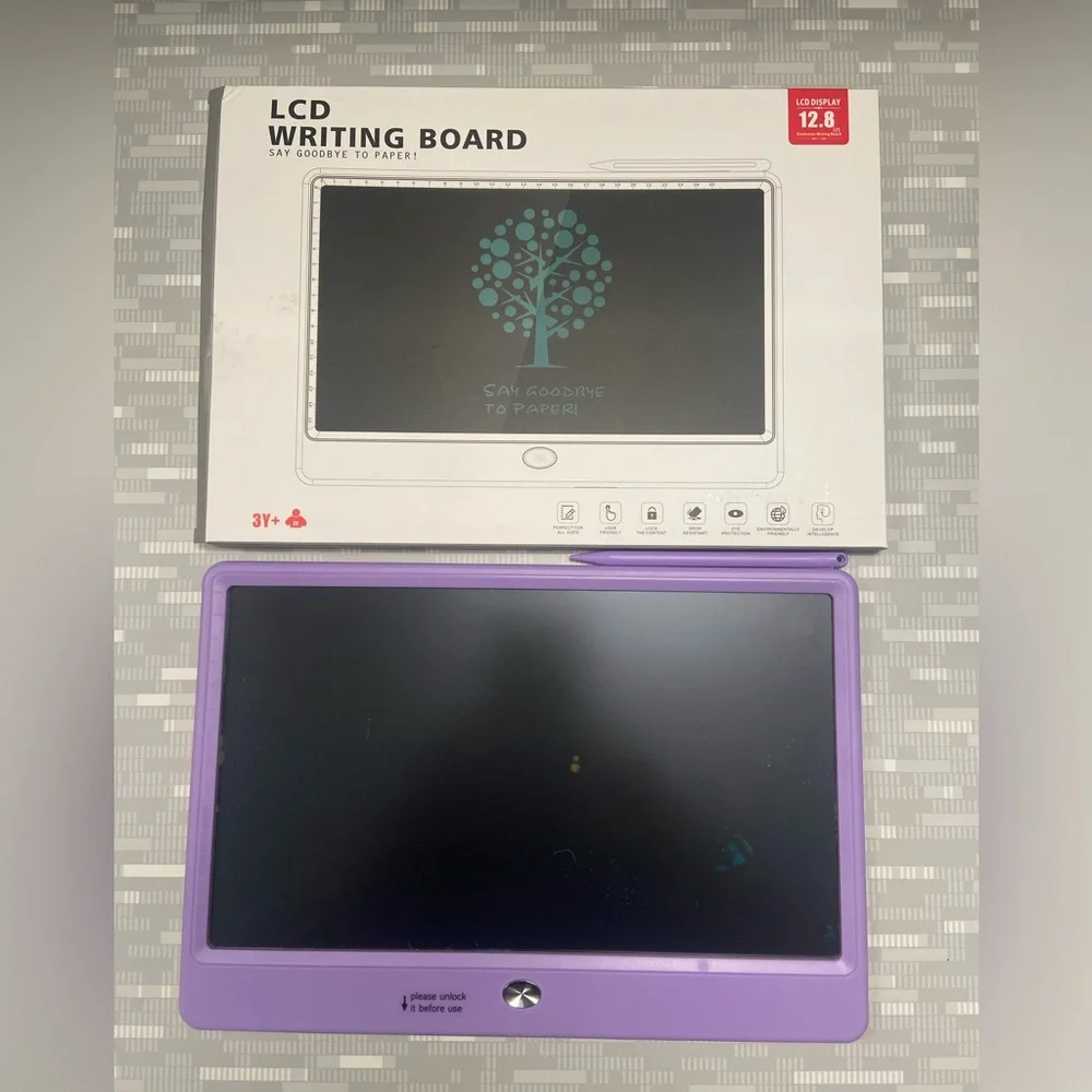 Purple LCD Writing Tablet with Stylus
